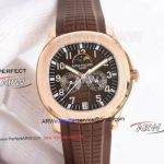 Swiss Replica Patek Philippe Aquanaut Luce Annual Calendar Brown Dial Rose Gold Watch